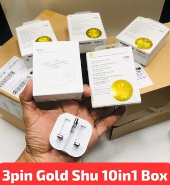 I phone 3 pin shu golden stekr